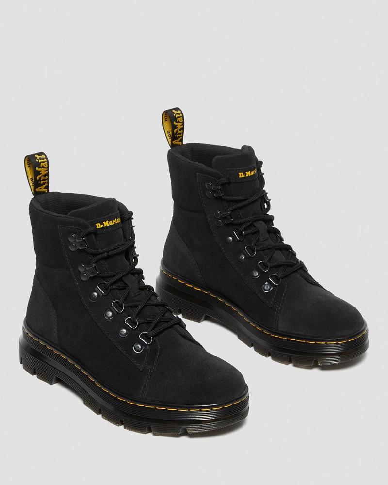 Black Women's Dr Martens Combs Women Suede Ankle Boots | CA 54AHK